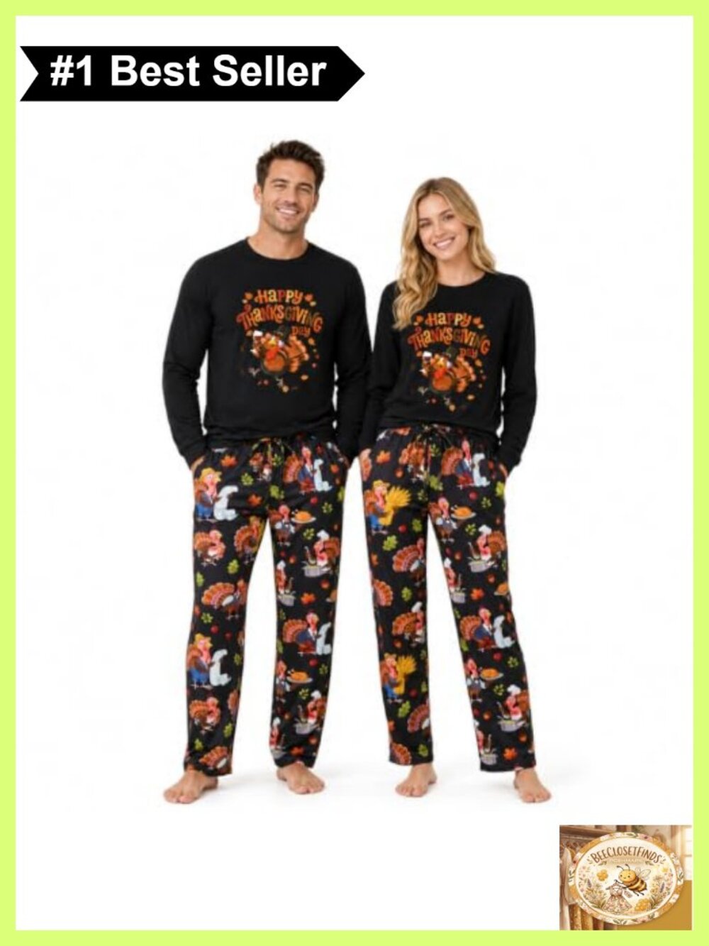 Matching Christmas Pajamas Set Couples Holiday 2-Piece Lounge Sleepwear